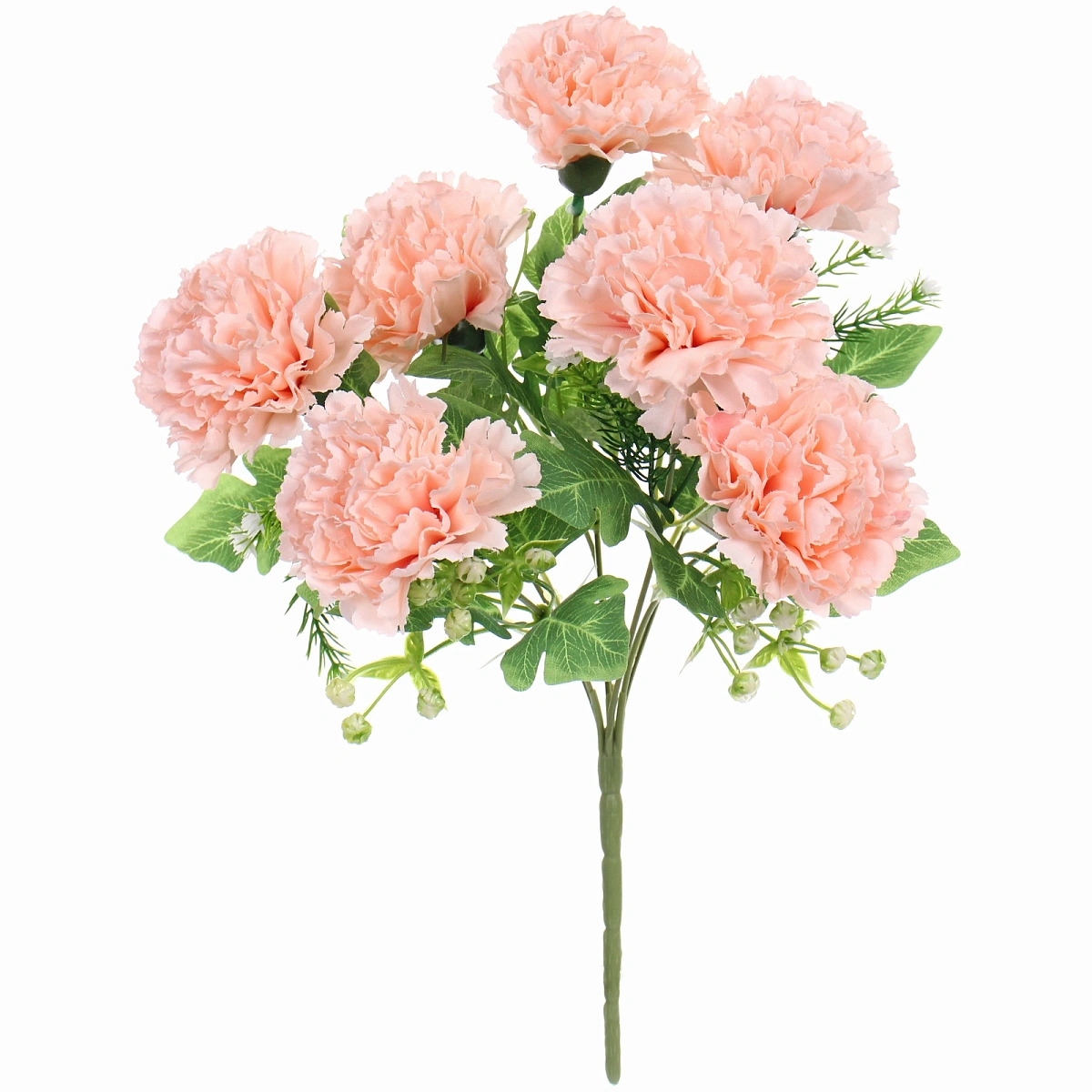 Искусственные цветы "Букет гвоздик" 35см 7 цветков персиковые