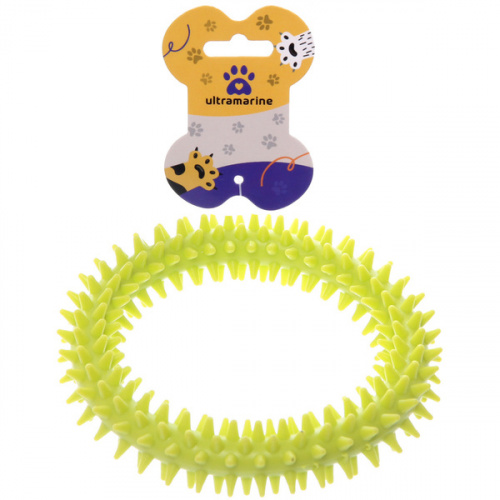 Игрушка для собаки "Кольцо - Зубочистка", цвет зелёный, 12,5см (лейбл)