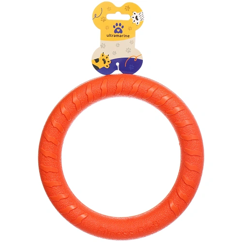 Кольцо - пуллер для собак средних и крупных пород "ЛЮБИМЫЙ БРО", цвет оранжевый, d - 18.5см (подвес)✦