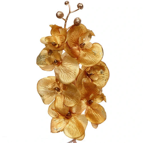 Искусственные цветы FLOWERS GLAMOUR 72см Орхидея золотая_7