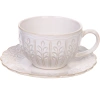 Чайная пара "Верона" (кружка 230мл, блюдце) веточка бежевая