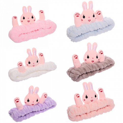 Повязка на голову "Кокетка - Bunny Kika", микс 4 цвета, 6*20 см