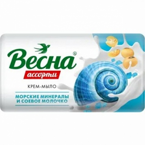 Мыло туалетное "Весна" Морские минералы и соевое молочко 90 гр