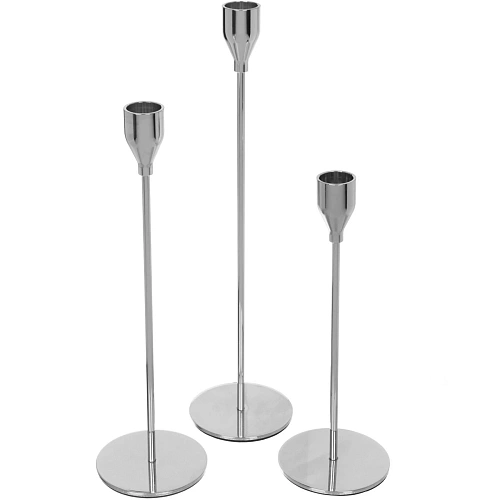 Подсвечники SUNSHINE 22 2732 см (набор 3 шт), Серебро_2