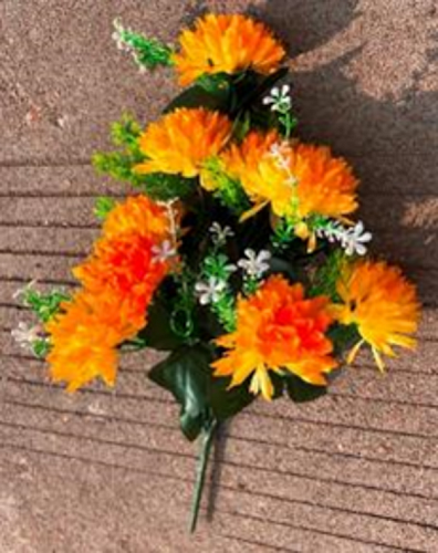 Букет цветов 40см "Георгина" оранжевый 9 цветков